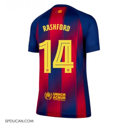 Zenski Nogometni Dres Barcelona Marcus Rashford #14 Domaci 2025-26 Kratak Rukav Zenski Nogometni Dres Barcelona Marcus Rashford #14 Domaci 2025-26 Kratak Rukav